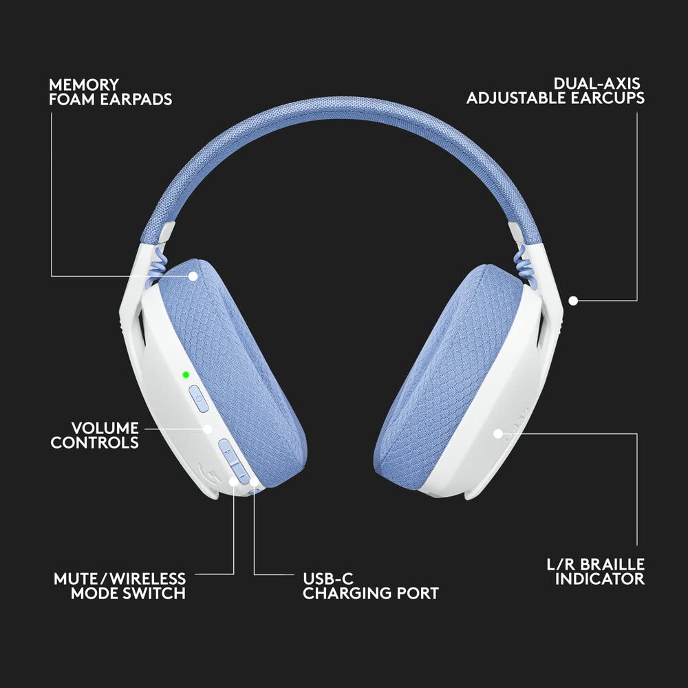 Logitech G435 Wireless Gaming Headset (White)(Open Box)