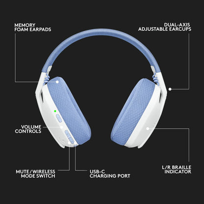 Logitech G435 Wireless Gaming Headset (White)(Open Box)