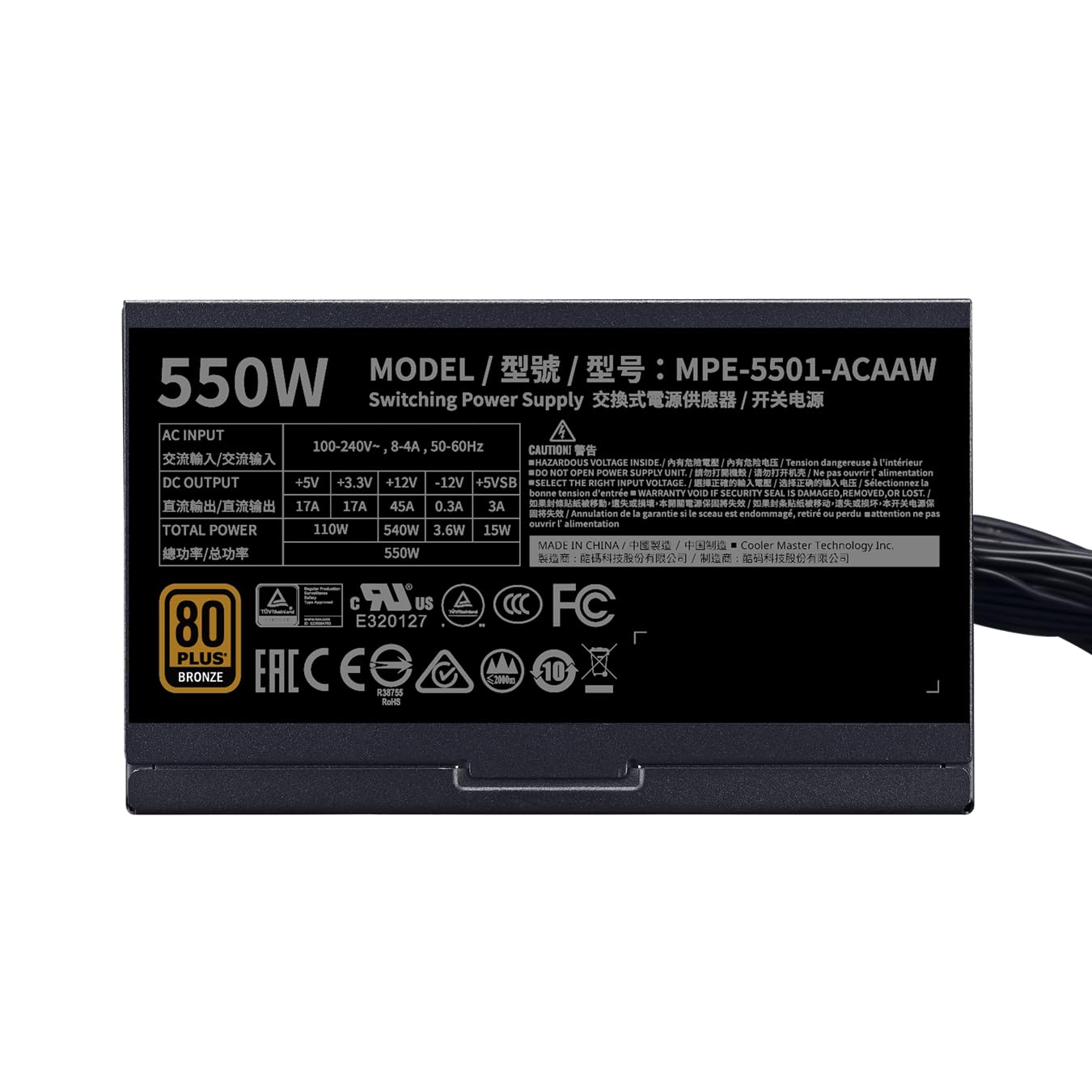 Coolermaster MWE 550 Watt Bronze (Pre Owned)