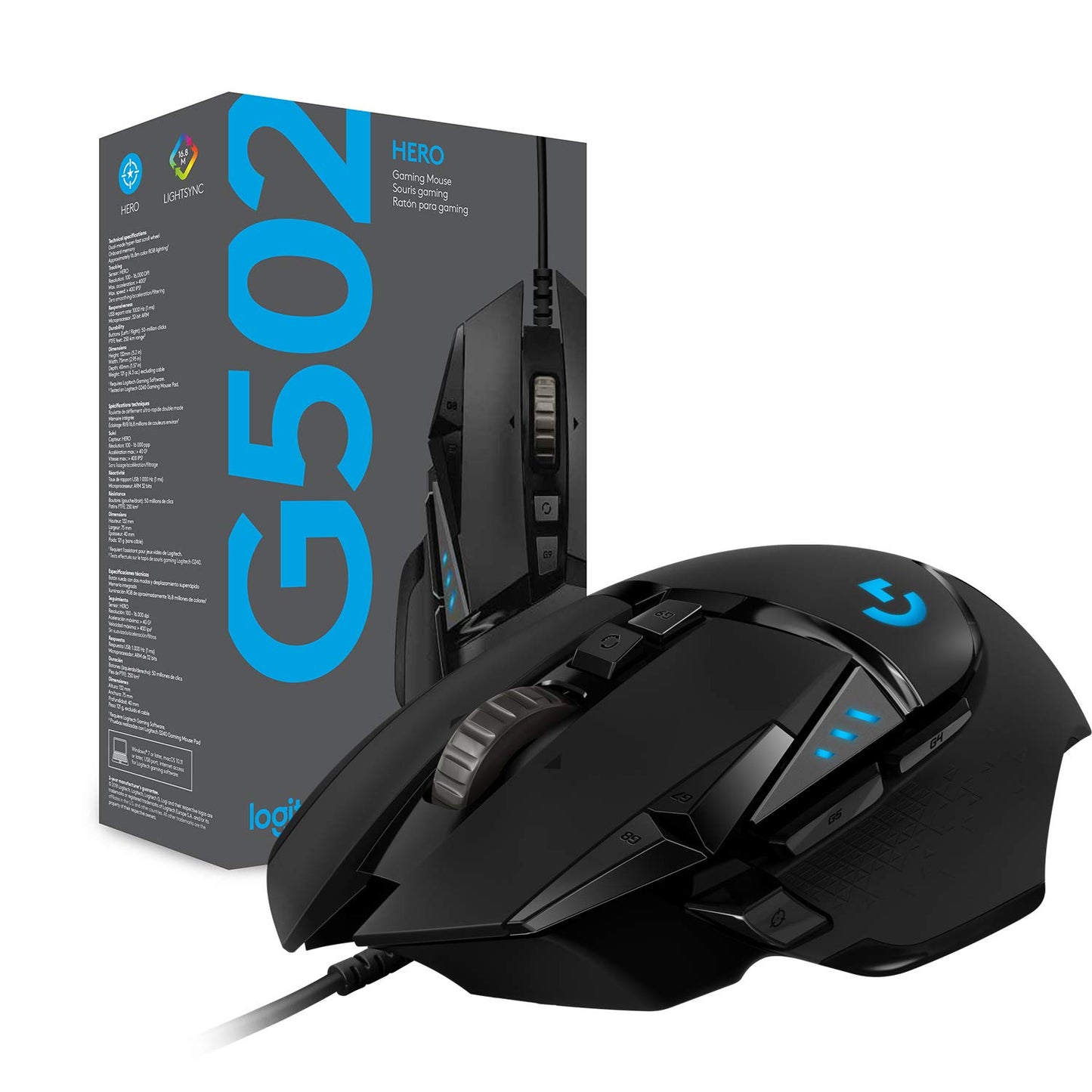 Logitech G502 Hero High Performance Wired USB Gaming Mouse (Open Box)