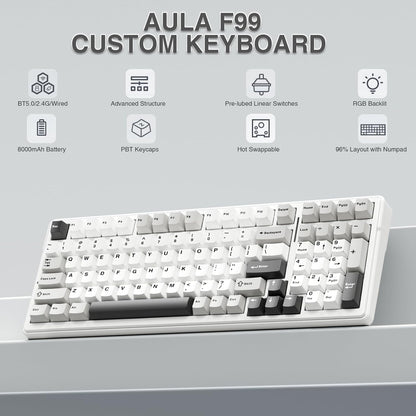 Aula F99 Wireless Mechanical Keyboard (Open Box)