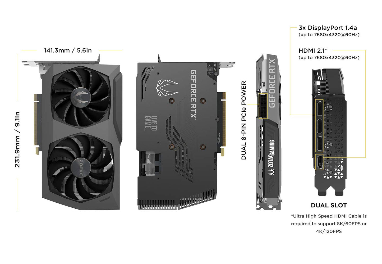 ZOTAC GAMING GeForce RTX 3070 Twin Edge OC 8GB GDDR6 (Pre Owned)