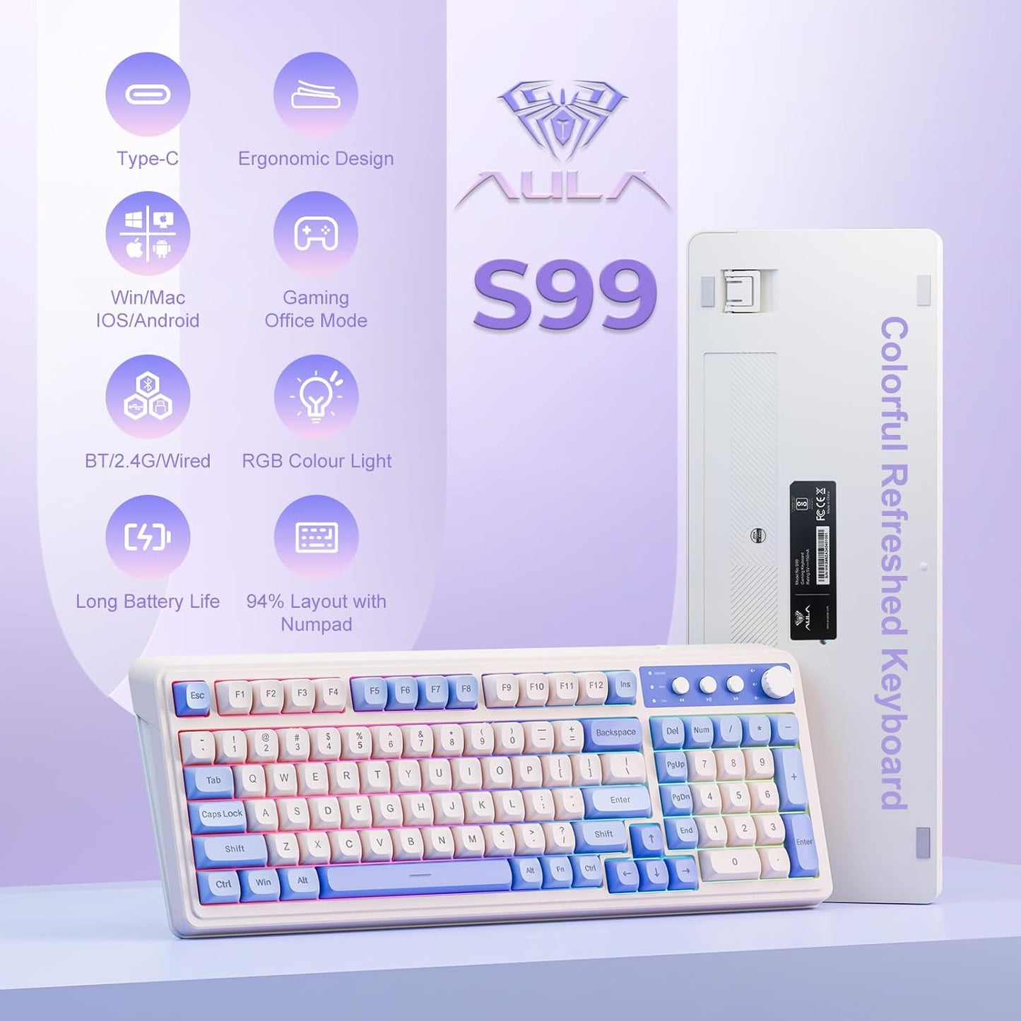 Aula S99 3 in 1 World's First Silicon Membrane Gaming Keyboard (Open Box)