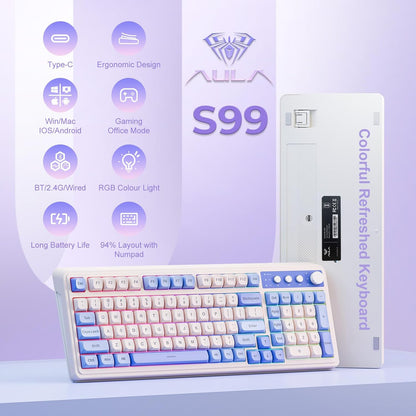 Aula S99 3 in 1 World's First Silicon Membrane Gaming Keyboard (Open Box)