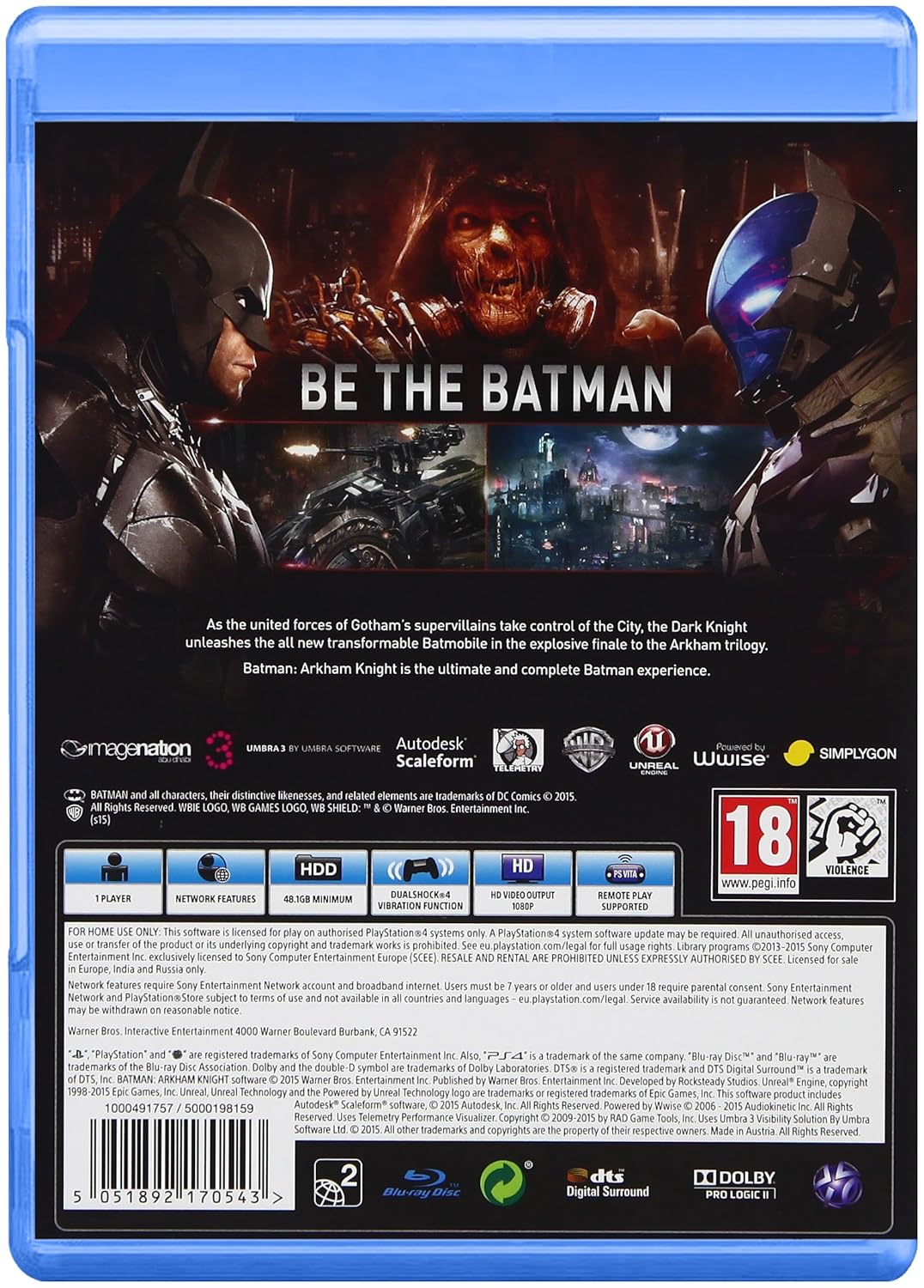 Batman Arkham Knight PS4 (Pre Owned)